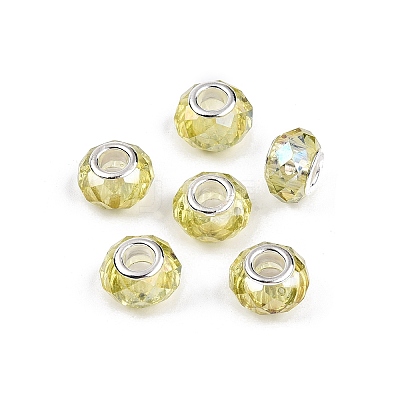 Transparent Glass European Beads GPDL-N004-D14mm-A03-1
