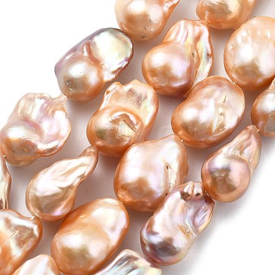 Natural Nucleated Pearl Beads Strands PEAR-B004-15M-06B-1