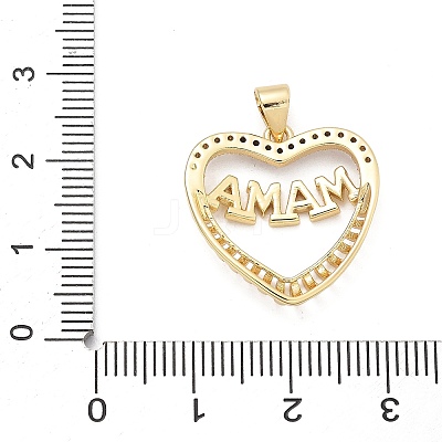 Mother's Day Brass Micro Pave Cubic Zirconia Pendants KK-Q055-02B-G-1