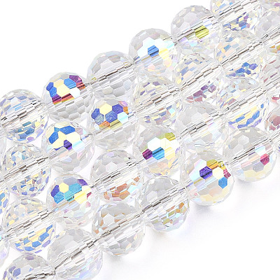 Transparent Electroplate Glass Bead Strands EGLA-TAC0003-04L-1