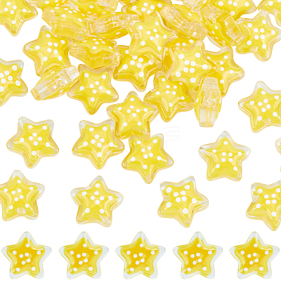 50Pcs Glass Beads LAMP-SC0001-39-1