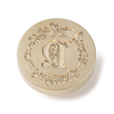 Golden Tone Wax Seal Brass Stamp Head DIY-B079-01G-N-1