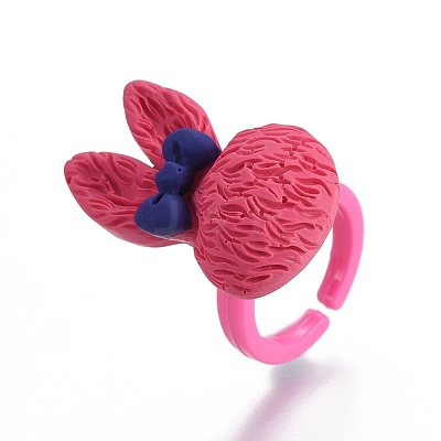 Bunny Resin Rings RJEW-JR00245-M-1