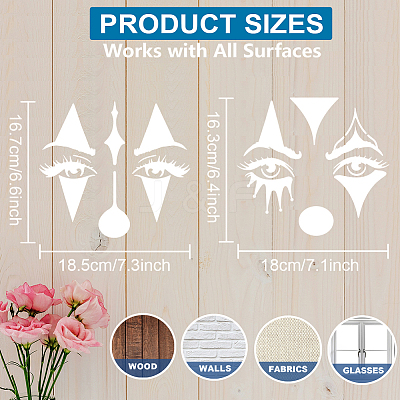 1 Set Clown Theme PET Hollow Out Drawing Painting Stencils DIY-MA0004-66-1
