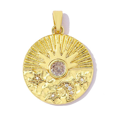 Brass Micro Pave Clear Cubic Zirconia Pendants CU-OY001-96G-1
