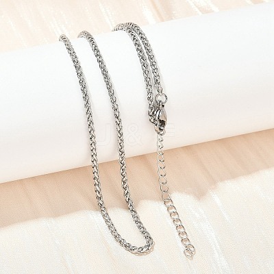 304 Stainless Steel Wheat Chains Necklaces for Unisex NJEW-K395-01A-P-1
