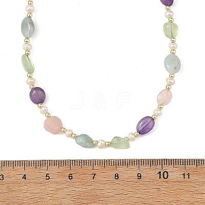 Women's Natural Mixed Stone Necklaces NJEW-JN06492-1