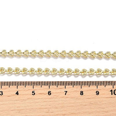 Brass Heart Link Chain Necklaces NJEW-M108-27G-1