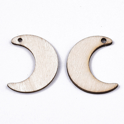 Unfinished Natural Poplar Wood Pendants WOOD-S045-106-1