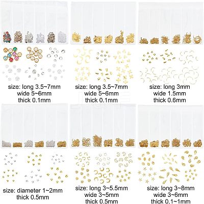 5 sets Alloy & Brass & Plastic & Glass Cabochons Set MRMJ-OC0003-02-1