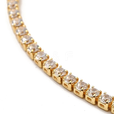 Adjustable Rack Plating Brass Cubic Zirconia Chain Bracelets BJEW-A132-01G-1