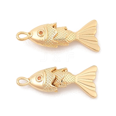 Brass Micro Pave Clear Cubic Zirconia Pendants X-KK-C080-02A-G-1