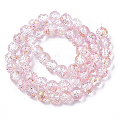 Transparent Spray Painted Crackle Glass Bead Strands GLAA-N035-03C-A06-1