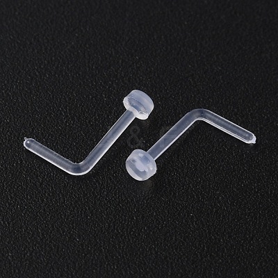 Acrylic L-Shaped Nose Ring AJEW-YWC0001-01G-1