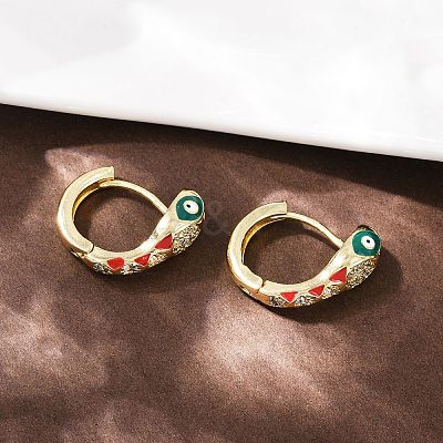 Brass Micro Pave Cubic Zirconia Hoop Earrings EJEW-B146-02G-05-1