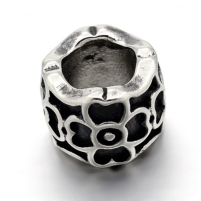 Mixed Styles Retro 304 Stainless Steel Big Hole Column Beads STAS-E086-32AS-1