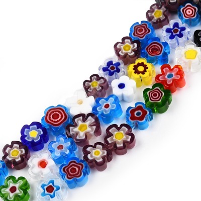 Handmade Millefiori Glass Bead Strands LAMP-N029-017C-08-1