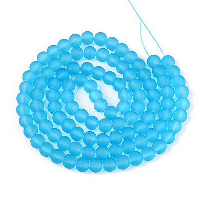 Baking Paint Transparent Glass Bead Strands X-GLAA-S031-8mm-37-1