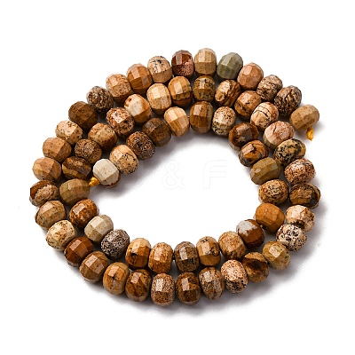 Natural Picture Jasper Beads Strands G-P587-D12-02-1