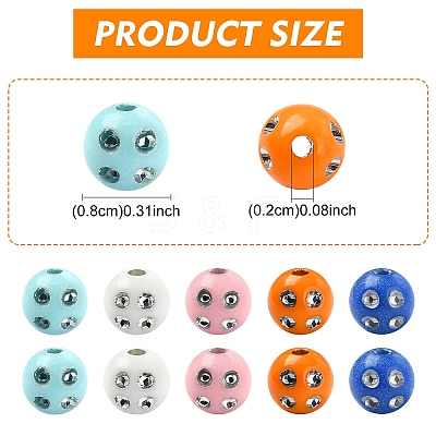 150Pcs Opaque Acrylic Beads MACR-YW0004-21A-1