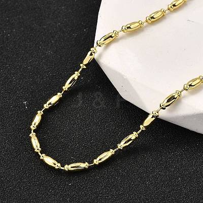 2MM Brass Column Link Chain Necklaces NJEW-M108-02G-1