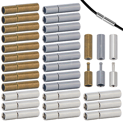 30Pcs 3 Colors Brass Bayonet Clasps KK-OC0001-68-1