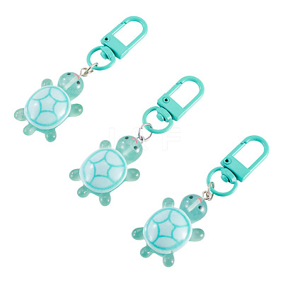3Pcs Resin Tortoise Pendant Decorations HJEW-TA0001-39I-1
