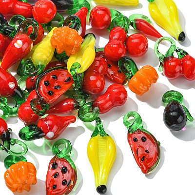 Thanksgiving Charms Lampwork Pendants LAMP-CJ0001-21-1