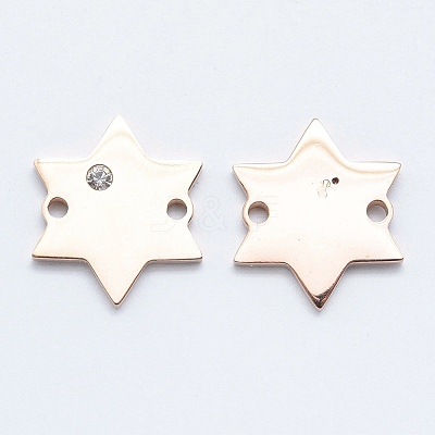 316L Surgical Stainless Steel Micro Pave Cubic Zirconia Links connectors STAS-K178-19RG-1