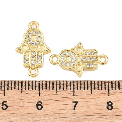 Brass Micro Pave Clear Cubic Zirconia Connector Charms CU-CBAB719-07G-C-1