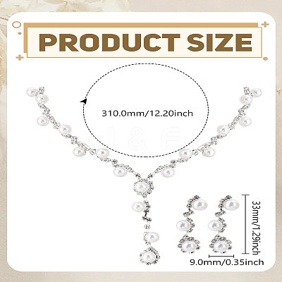 Alloy Rhinestone Necklace & Earring Sets SJEW-LP0001-45-1