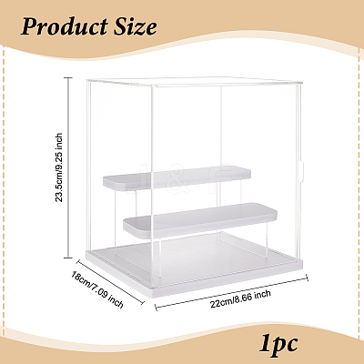 3-Tier Assembled Trasparent Plastic Toys Action Figures Display Riser Boxs ODIS-WH0029-75-1