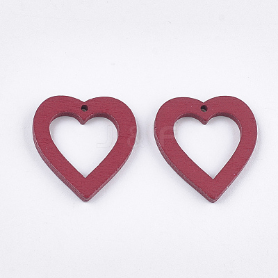 Painted Poplar Wood Pendants WOOD-T021-06B-1