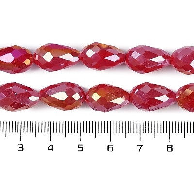 Opaque Solid Color Electroplate Glass Beads Strands EGLA-N013-P6mm-B07-1