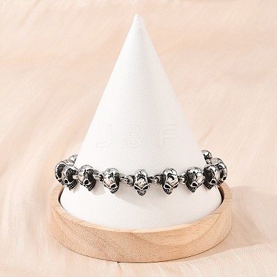 Halloween 304 Stainless Steel Link Chain Bracelets BJEW-D379-20A-AS-1