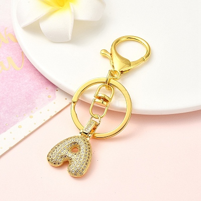 Brass Micro Pave Cubic Zirconia Keychain KEYC-YW00089-01-1