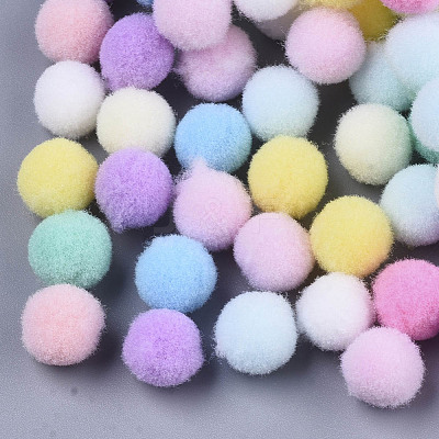 DIY Doll Craft Polyester High-elastic Pom Pom Ball X-AJEW-R093-02E-01-1