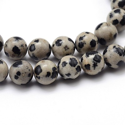 Natural Dalmatian Jasper Round Bead Strands X-G-J303-19-10mm-1