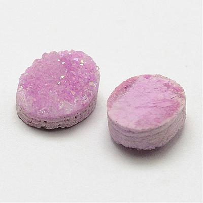 Electroplated Natural Druzy Crystal Cabochons G-N0260-02-1
