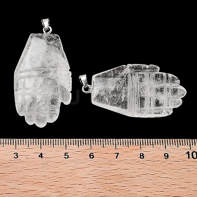 Natural Quartz Crystal Carved Pendants G-K369-01P-12-1