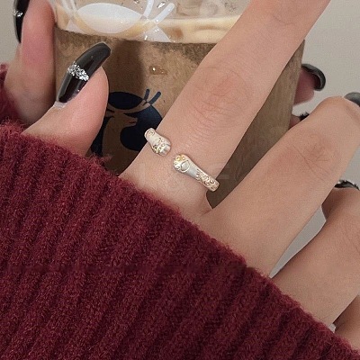 Alloy Cat Paws Cuff Open Rings for Women WGFDD1A-01-1