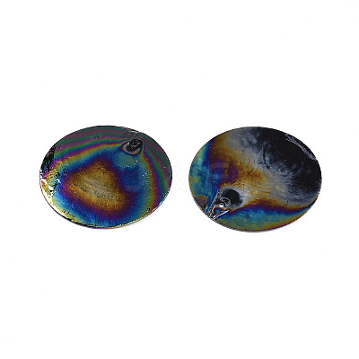 Spray Painted Natural Capiz Shell Pendants SSHEL-Z002-01C-1