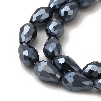 Electroplate Glass Beads Strands EGLA-E010-10x15mm-F03-1
