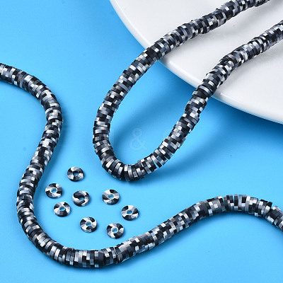 Handmade Polymer Clay Beads Strands CLAY-R089-6mm-159-1