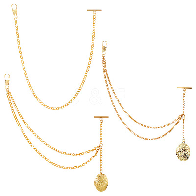 3Pcs Brass Locket Pendant Decorations HJEW-PH02380-1