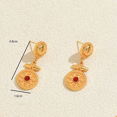 Alloy Rhinestone Stud Dangle Earrings for Women XJ2784-2-1
