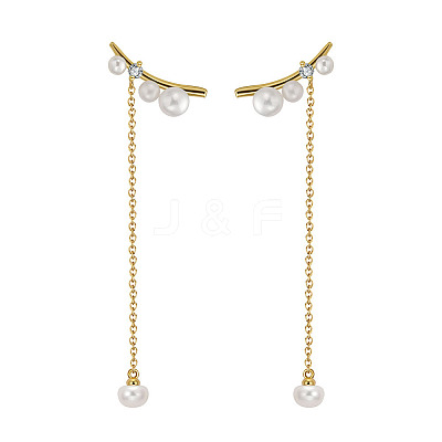 925 Sterling Silver Clip-on Earring EJEW-P231-29G-1