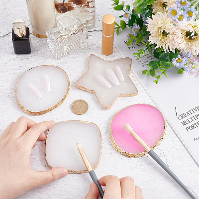 4Pcs 4 Style Resin Imitation Agate Color Palette MRMJ-NB0001-19-1