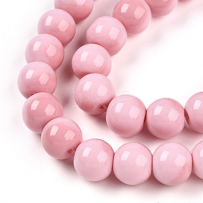 Baking Paint Glass Beads Strands DGLA-N012-10mm-01-1