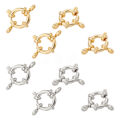 8Pcs 2 Colors 304 Stainless Steel Spring Ring Clasps STAS-UN0022-18-1